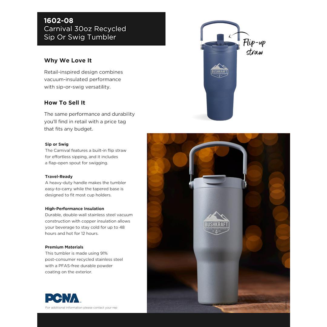 Carnival recycled sip or swig tumbler 30oz Black miniatura 4