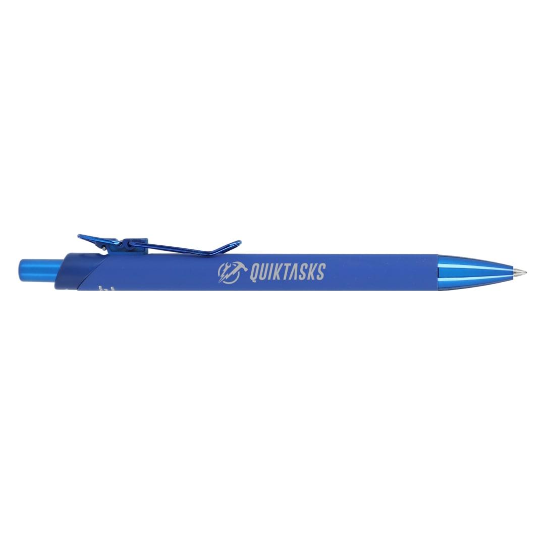 Metallic recycled aluminum soft touch gel pen Black miniatura 13