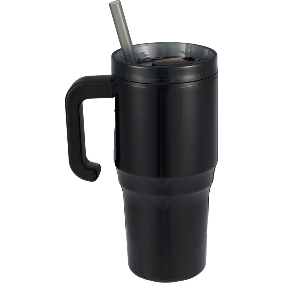 Thor 20 oz straw mug Black front