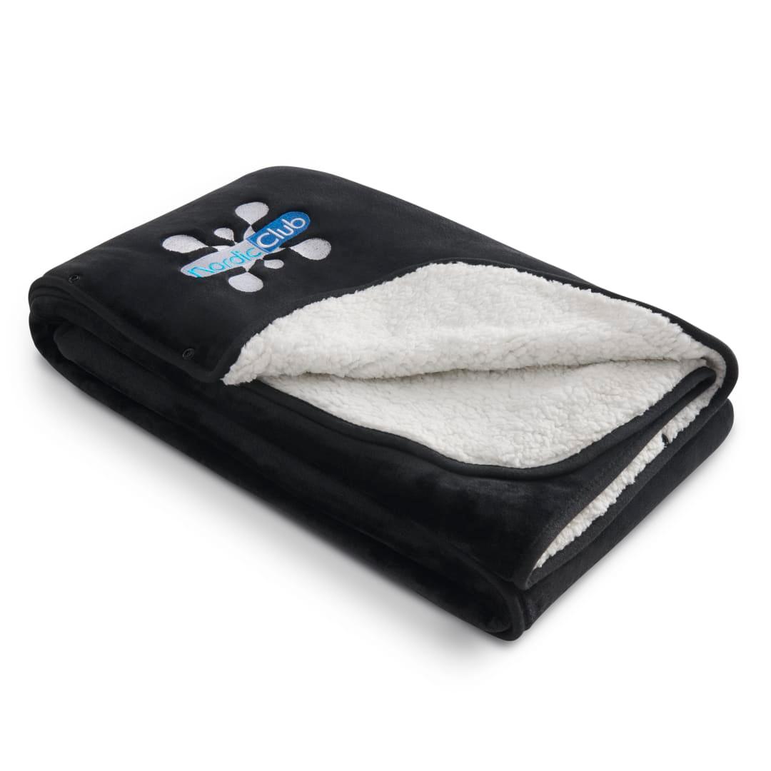 Oversized wearable wfh cozy fleece sherpa blanket Black miniatura 8