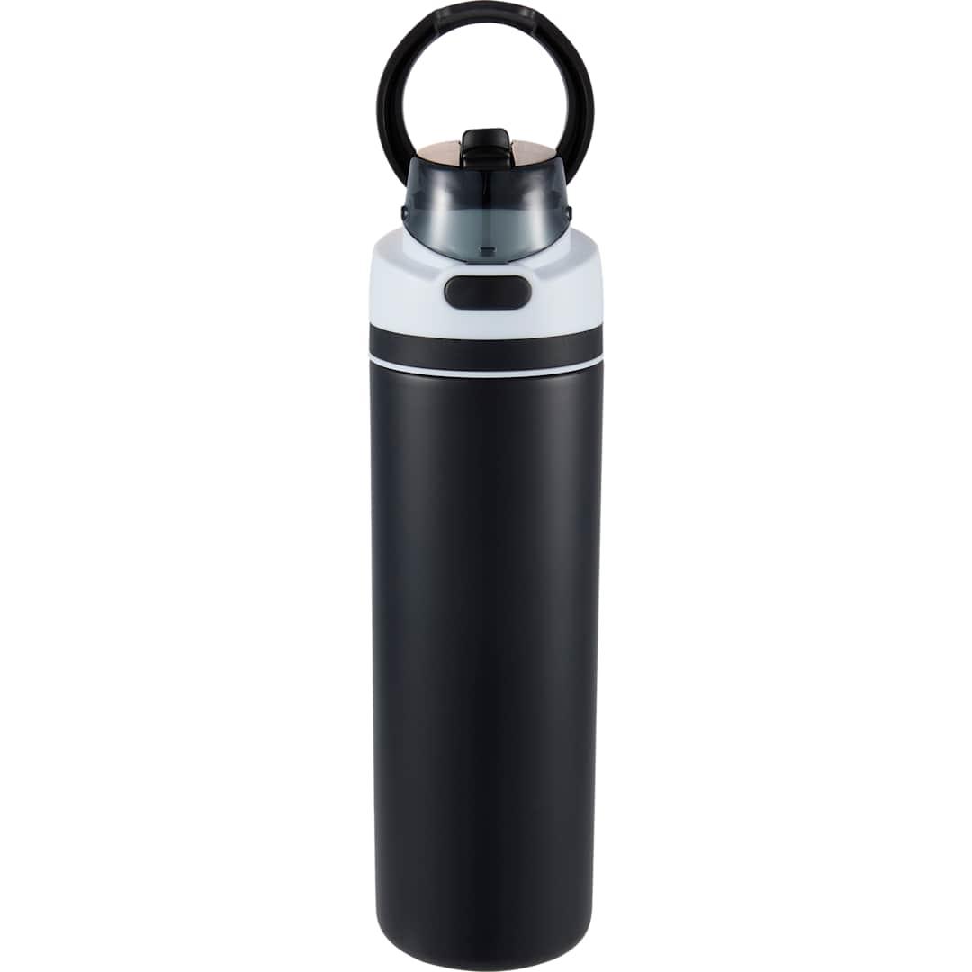 Elvin 28oz recycled stainless flip straw bottle Black miniatura 7