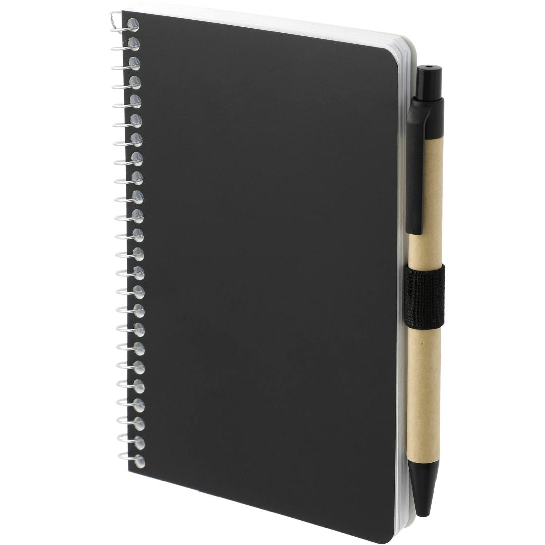 Fsc® mix 4 x 6 pocket spiral notebook with pen Black miniatura 3
