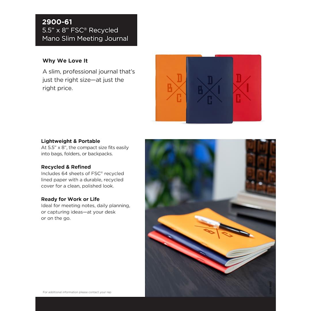 5.5 X 8 fsc ® recycled mano slim meeting journal Black miniatura 4