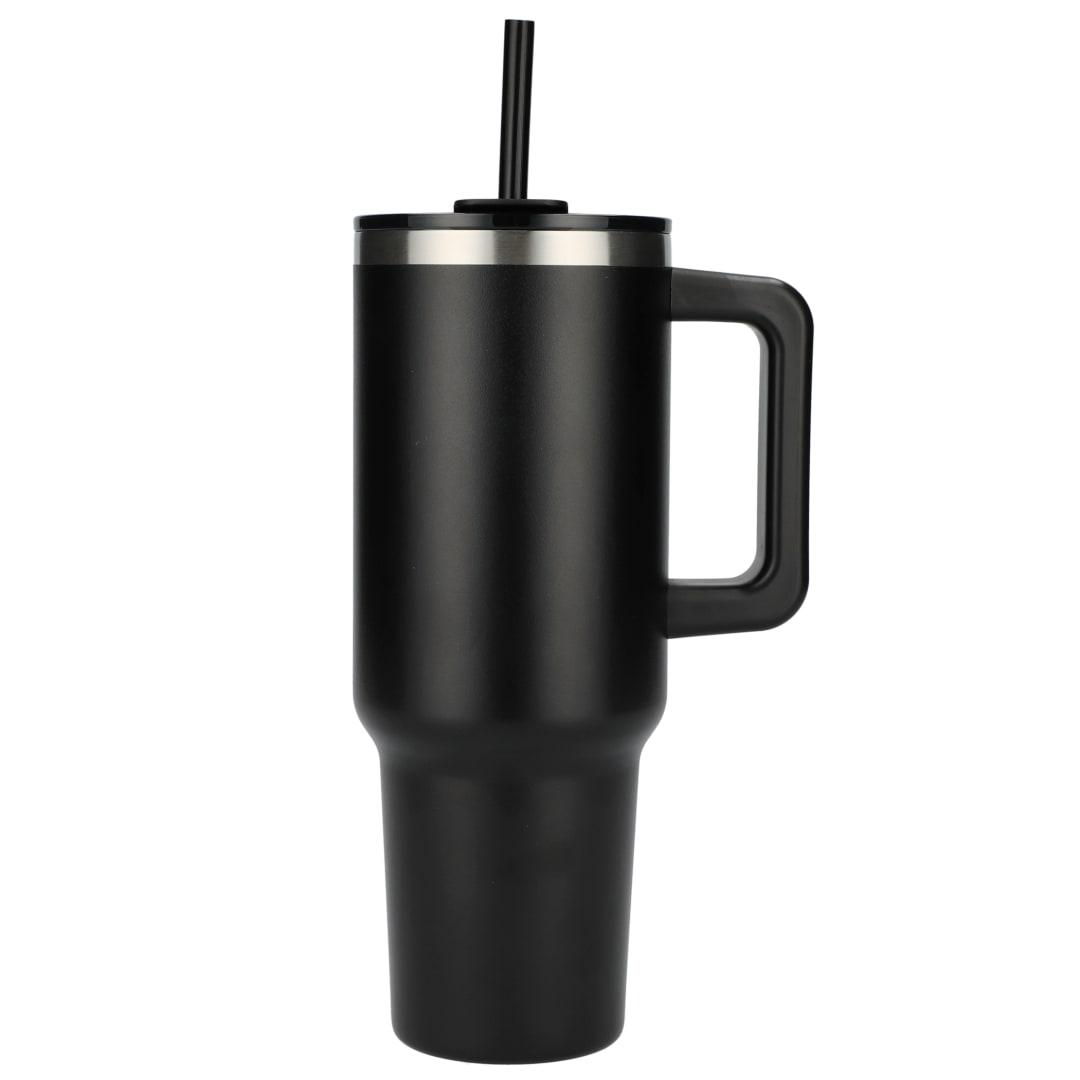 Pinnacle recycled travel tumbler with straw 40oz Black miniatura 7