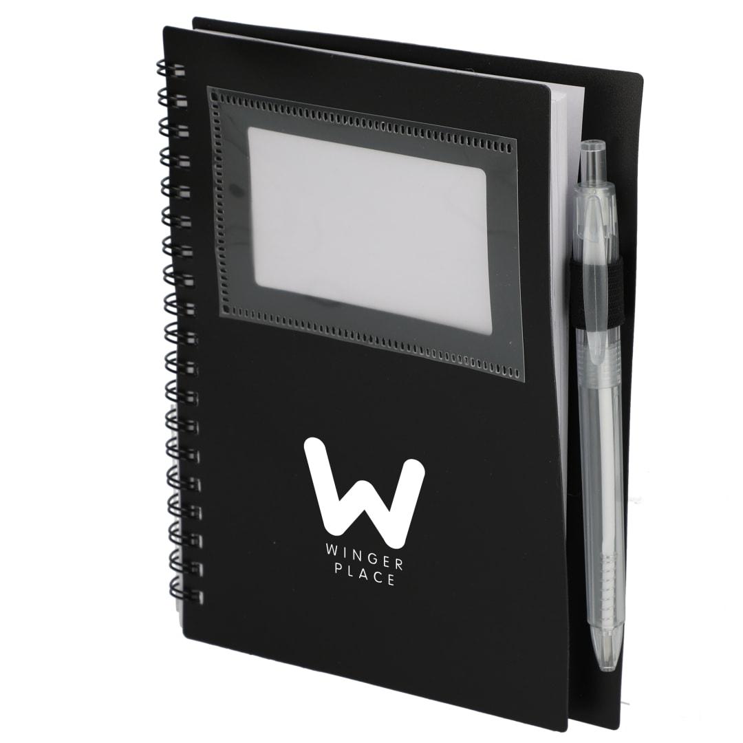 Fsc® recycled 5 x 7 star spiral notebook with pe Black miniatura 12