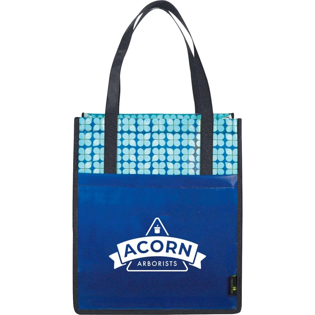Big grocery laminated non-woven tote Black miniatura 9