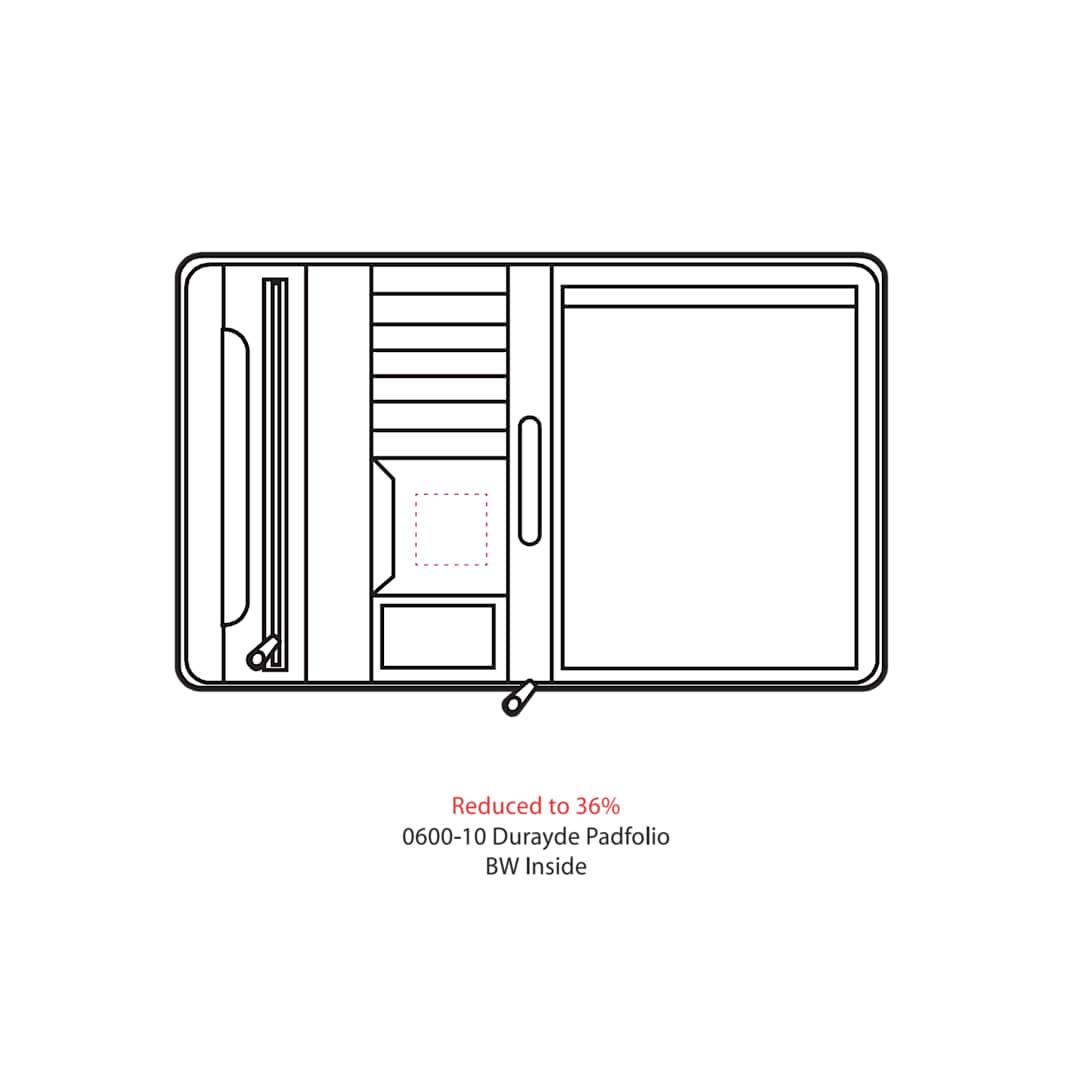 Fsc® mix durahyde recycled zippered padfolio Black miniatura 24