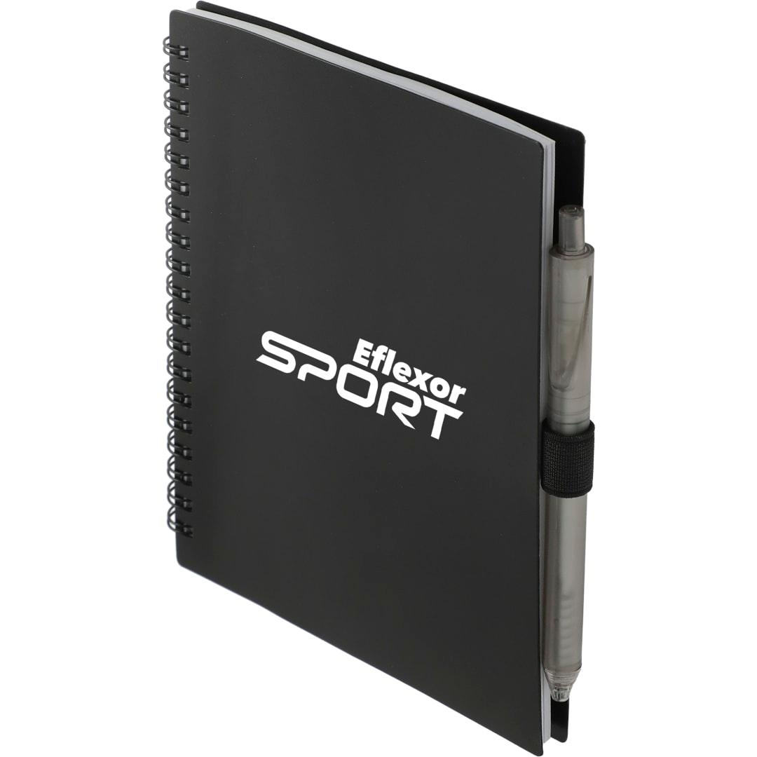 Fsc® recycled 5.5 x 7 spiral notebook w/ rpet pe Black miniatura 5