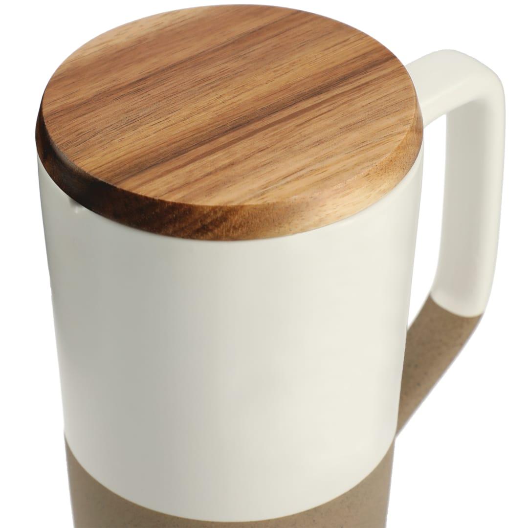 Tahoe tea & coffee ceramic mug with wood lid 16oz Black miniatura 11