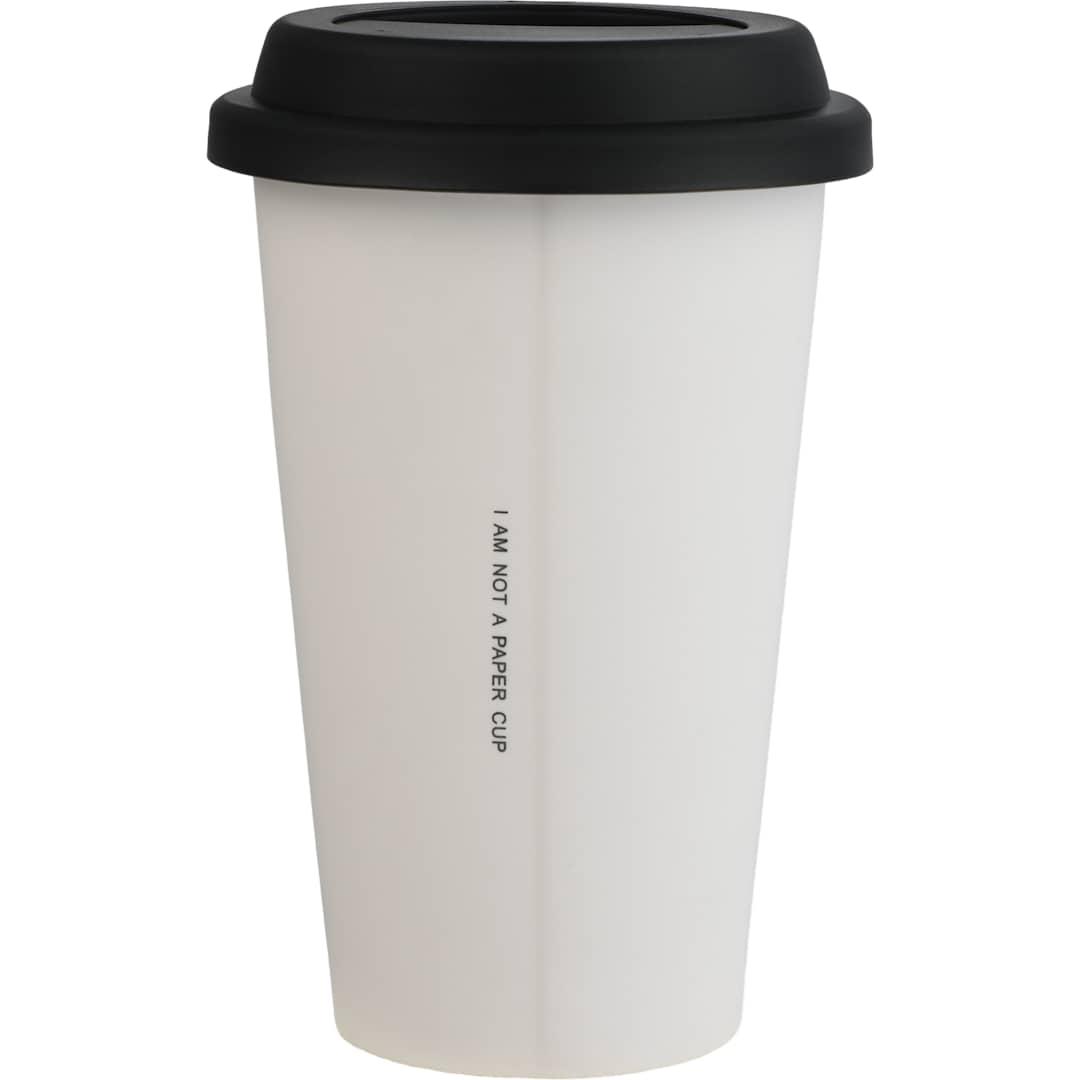Im not a paper cup 10oz ceramic tumbler w/ lid Black miniatura 12