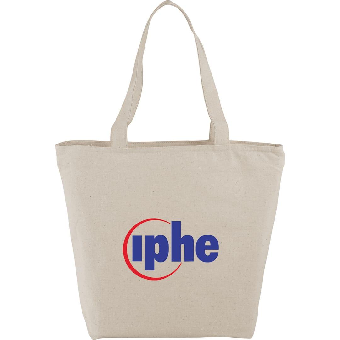 Maine 8oz cotton canvas zippered tote Natural miniatura 12