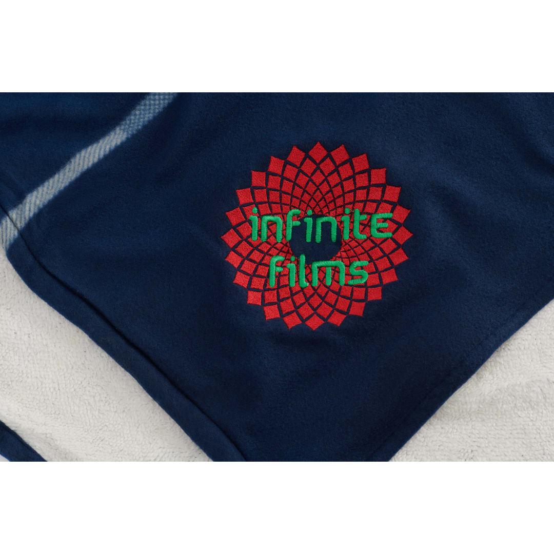 Plaid fleece sherpa blanket Blue miniatura 7