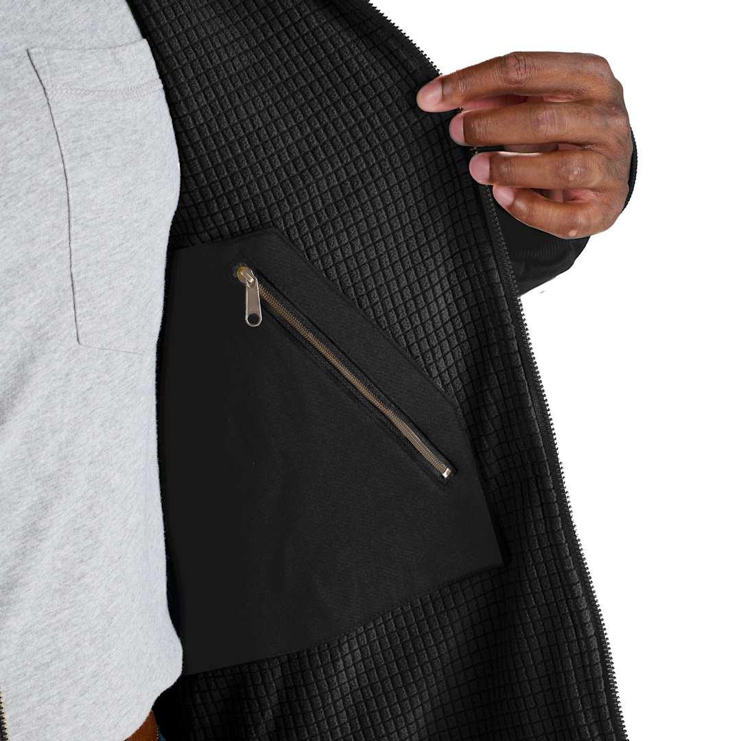 Berne heritage grid fleece-lined zip sweatshirt - mens Black miniatura 10