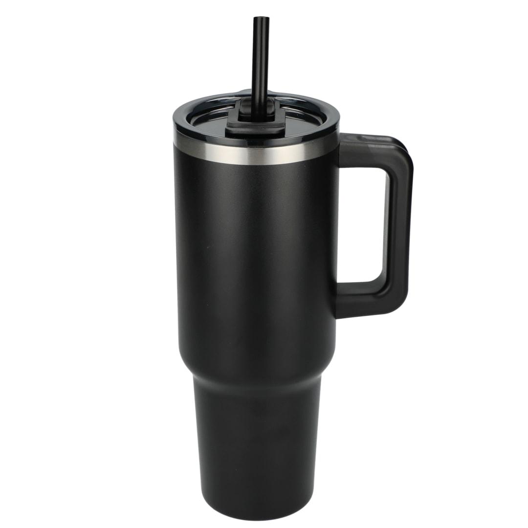 Pinnacle recycled travel tumbler with straw 40oz Black miniatura 8