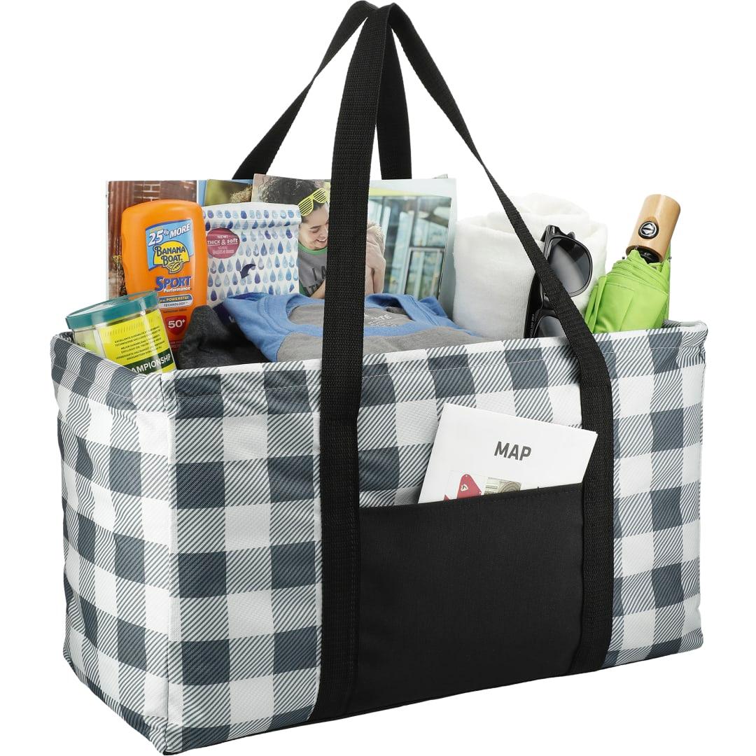 Buffalo plaid utility tote Red miniatura 11
