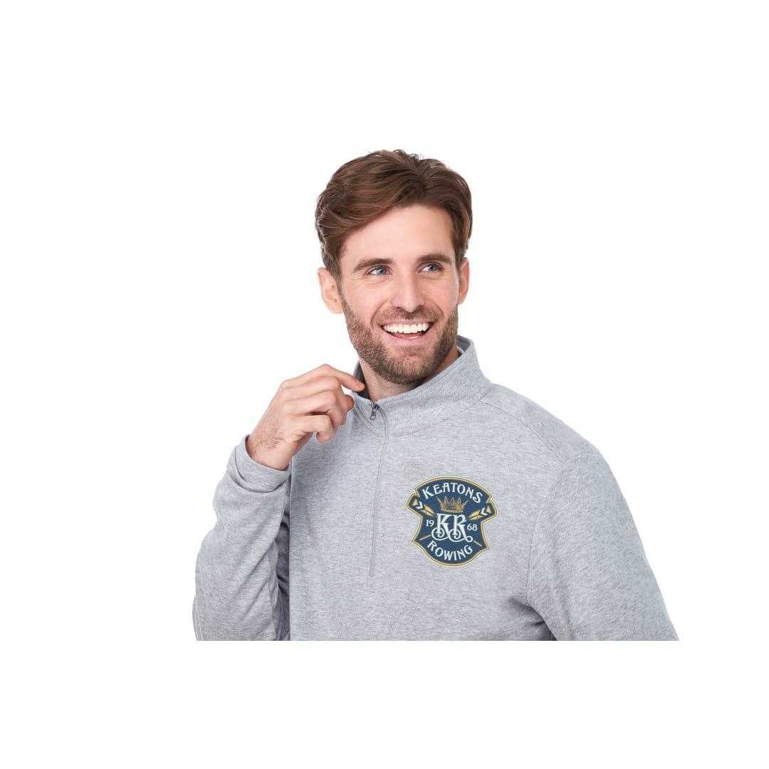 Mens rigi eco knit quarter zip Navy Blue miniatura 13