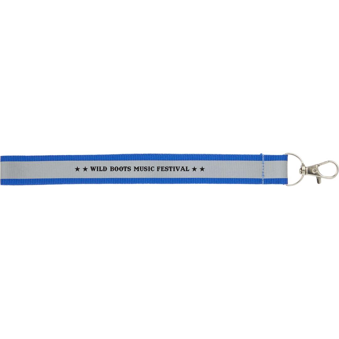 Reflective recycled wrist lanyard Black miniatura 15
