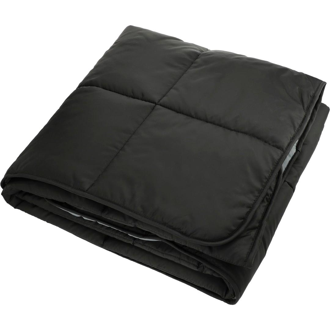 Puffy outdoor blanket Black front