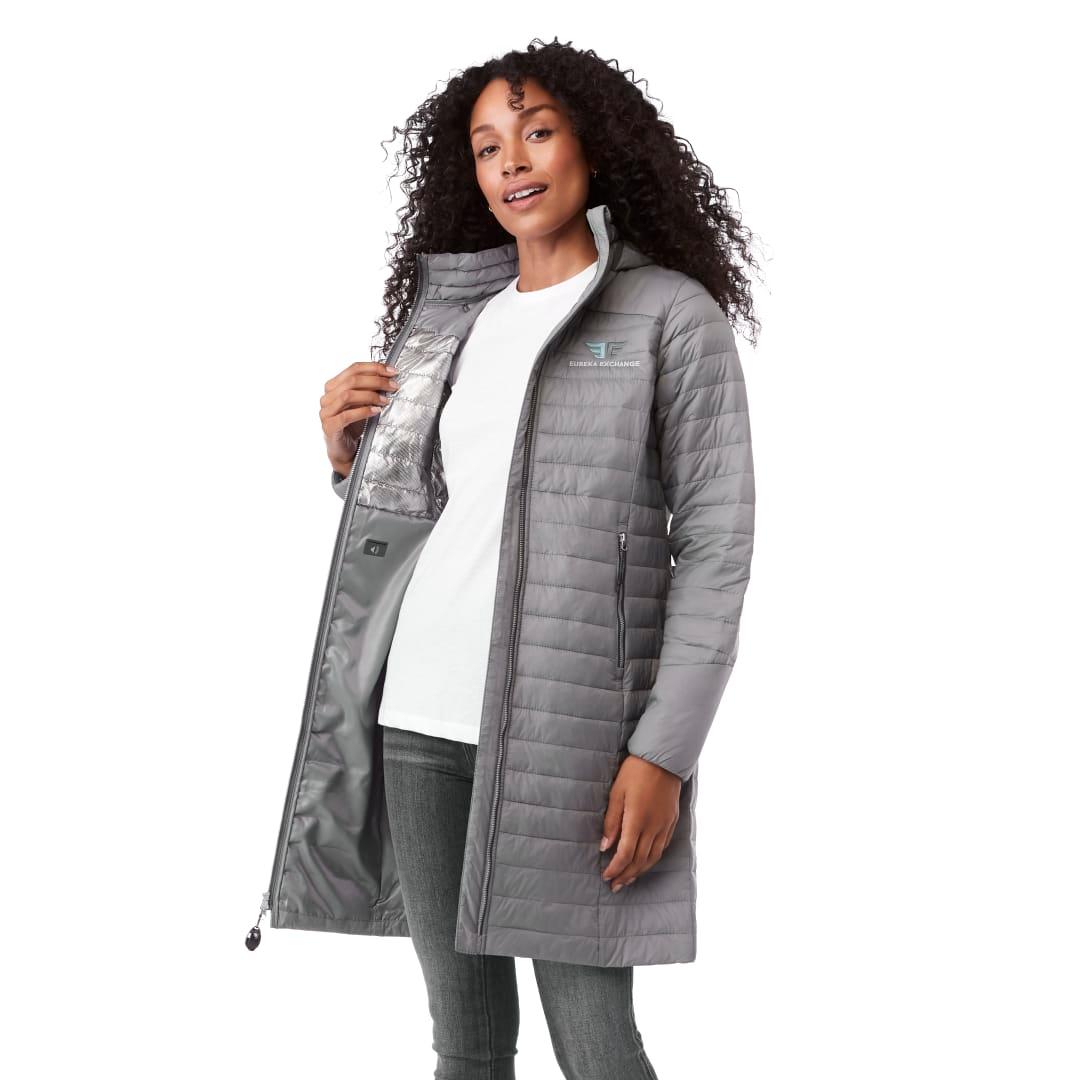 Womens silverton long packable insulated jacket Navy Blue miniatura 11
