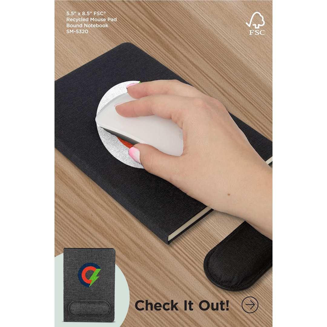5.5 X 8.5 fsc® recycled mouse pad bound notebook Grey miniatura 5