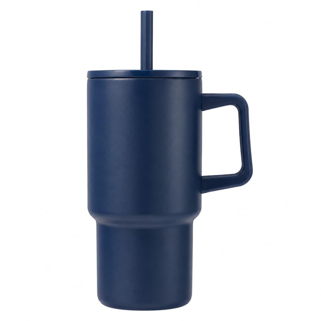 Summit 18oz recycled vacuum insulated mug w/ straw Black miniatura 22