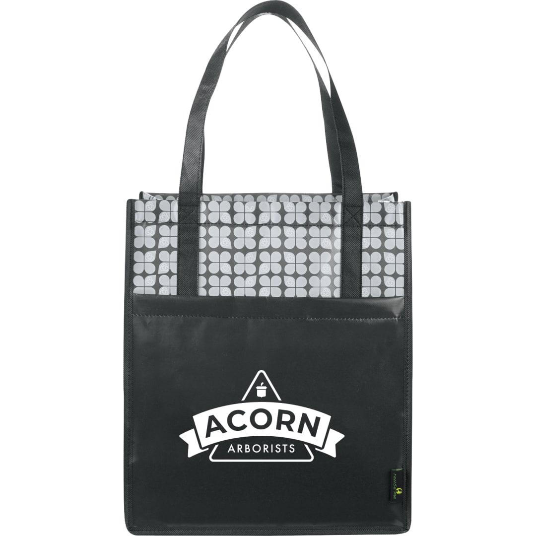 Big grocery laminated non-woven tote Black miniatura 3