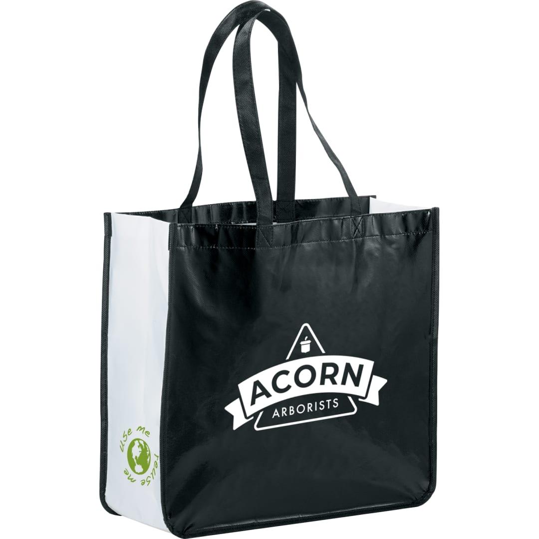 Gloss laminated non-woven shopper tote Black miniatura 4