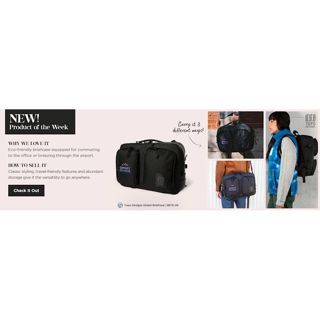 Topo recycled global briefcase Black miniatura 23
