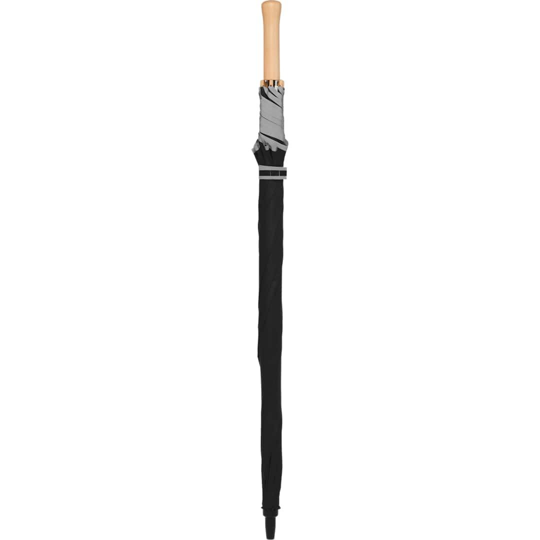 60 Auto open umbrella w/ reflective trim Black thumbnail 7
