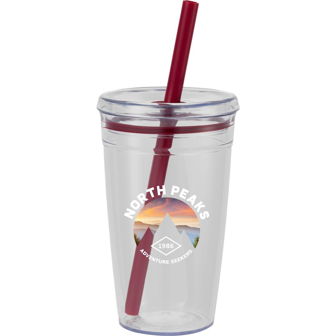 Anna recycled acrylic tumbler w/ straw 15oz Black miniatura 16
