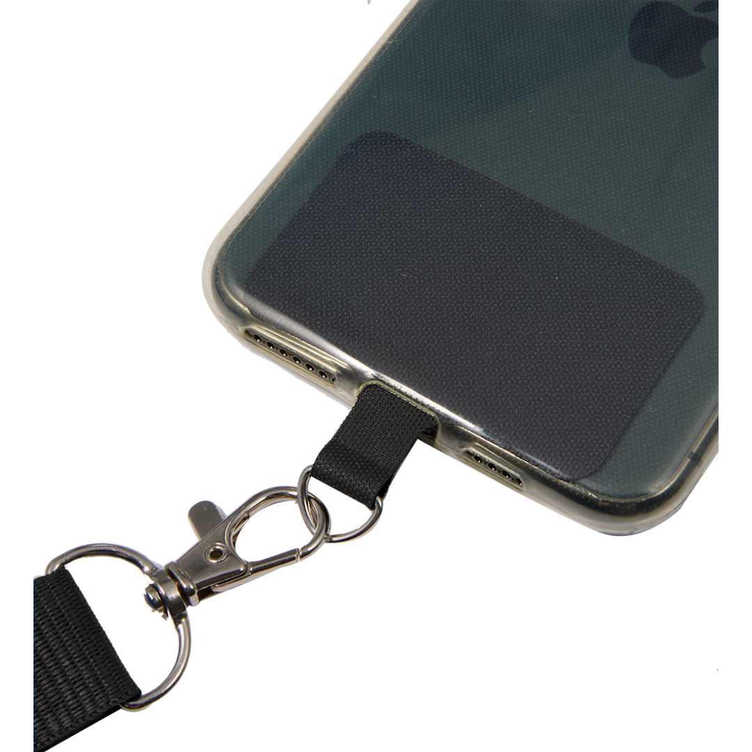 Adjustable recycled phone lanyard Black miniatura 3