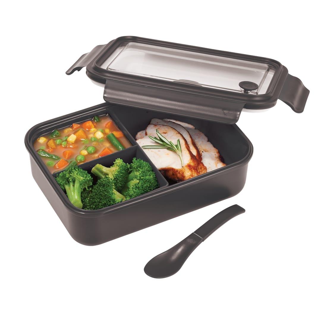 Three compartment food storage bento box Blue miniatura 6