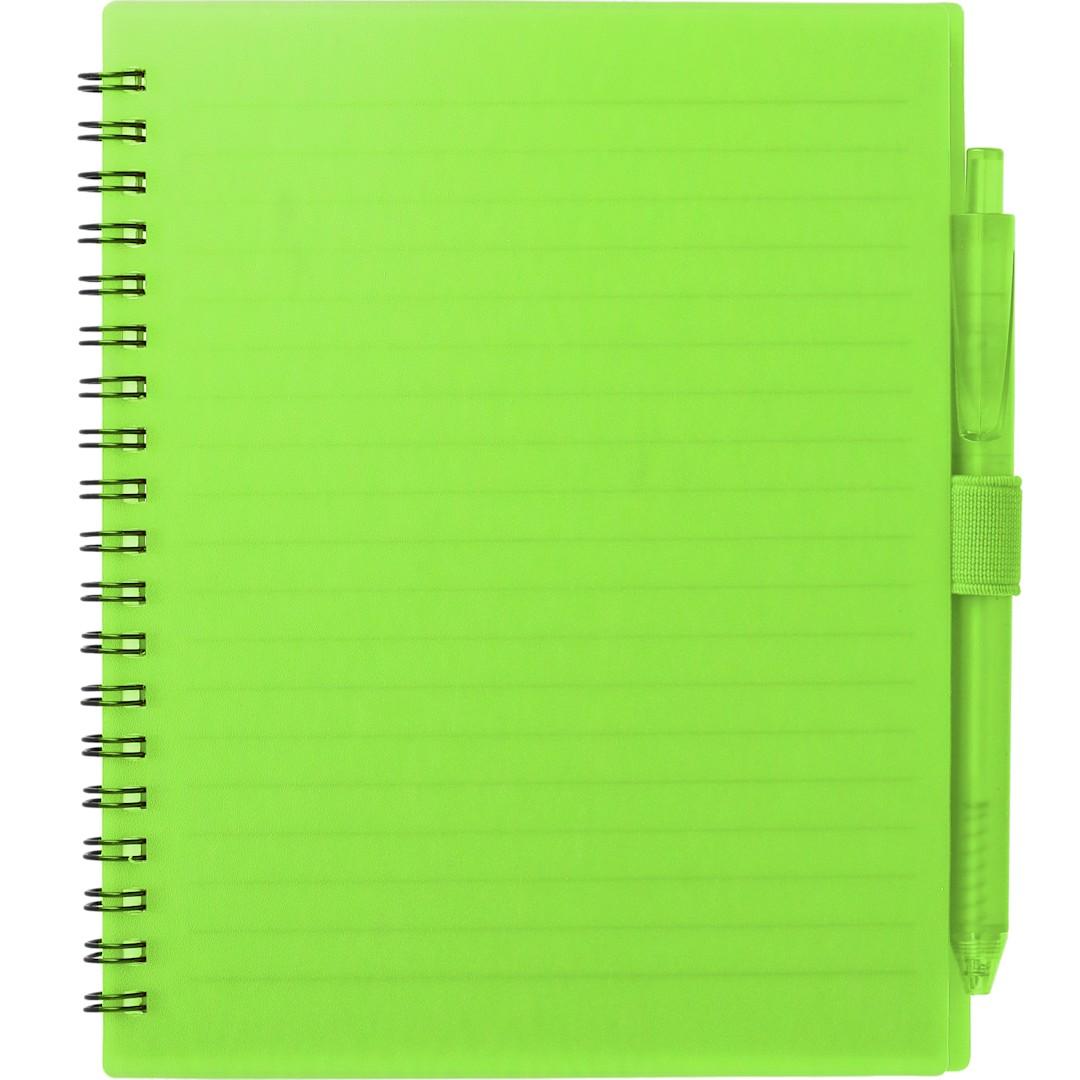 Fsc® recycled 5.5 x 7 spiral notebook w/ rpet pe Black miniatura 16