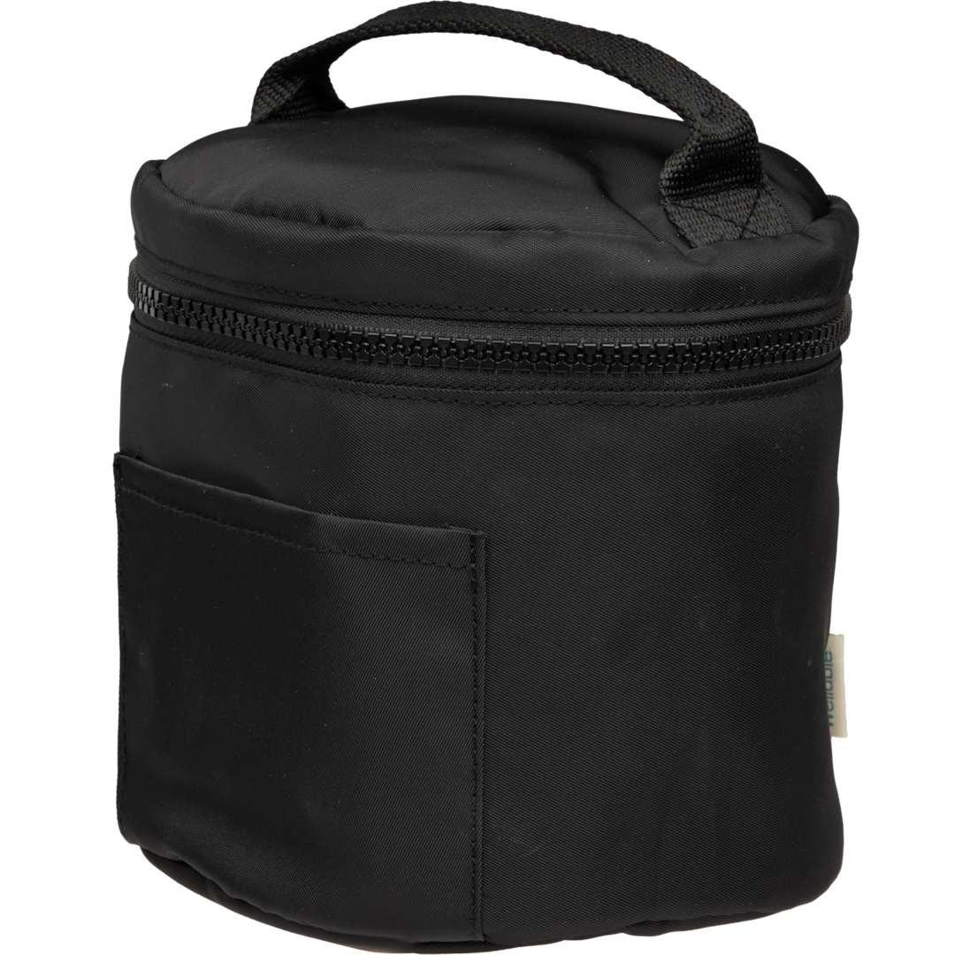 Wellable recycled round travel case Black front