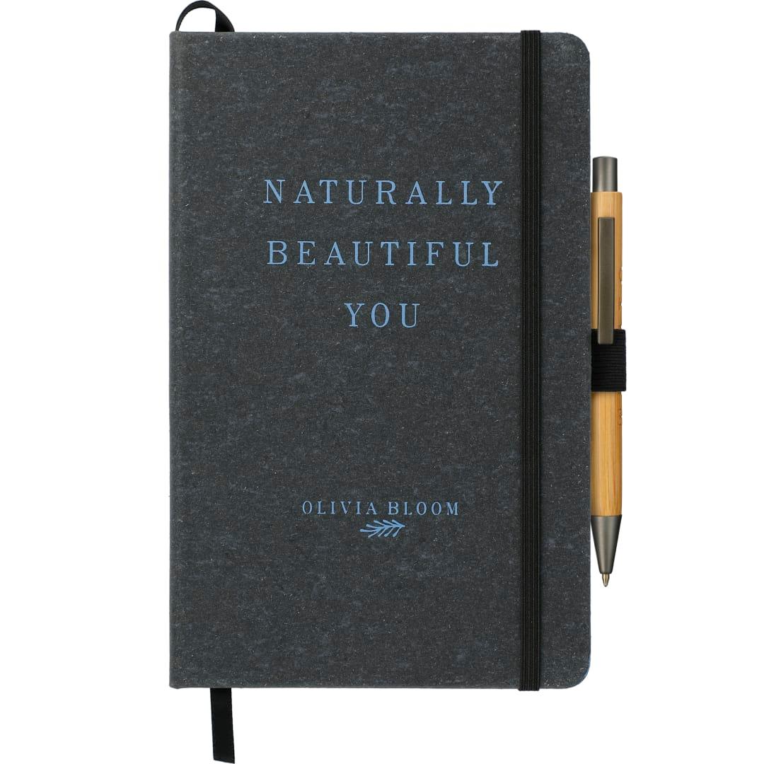 Fsc® mix 5.5 x 8.5 recycled leather bound journa Natural miniatura 7