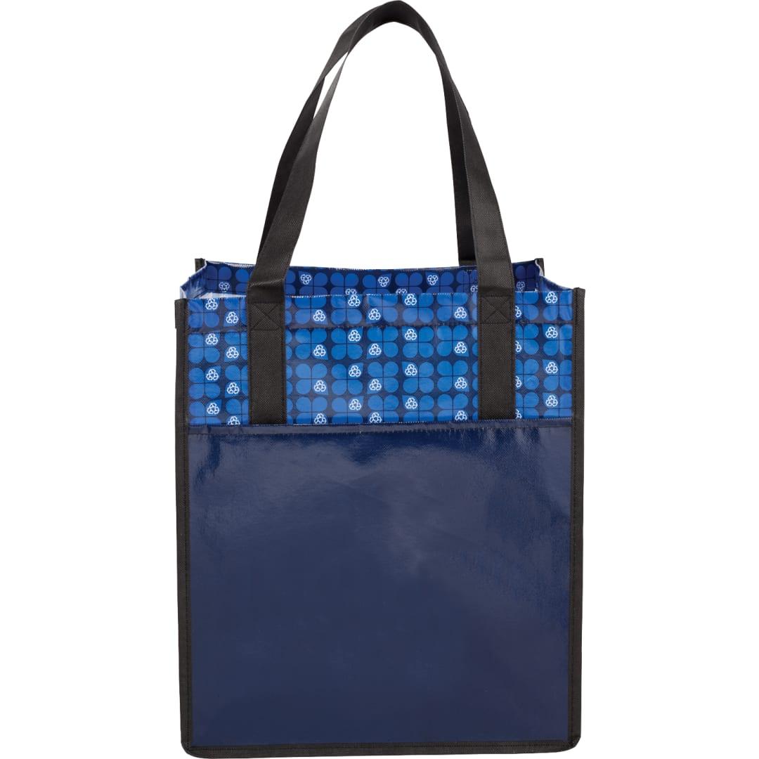 Big grocery laminated non-woven tote Black miniatura 4