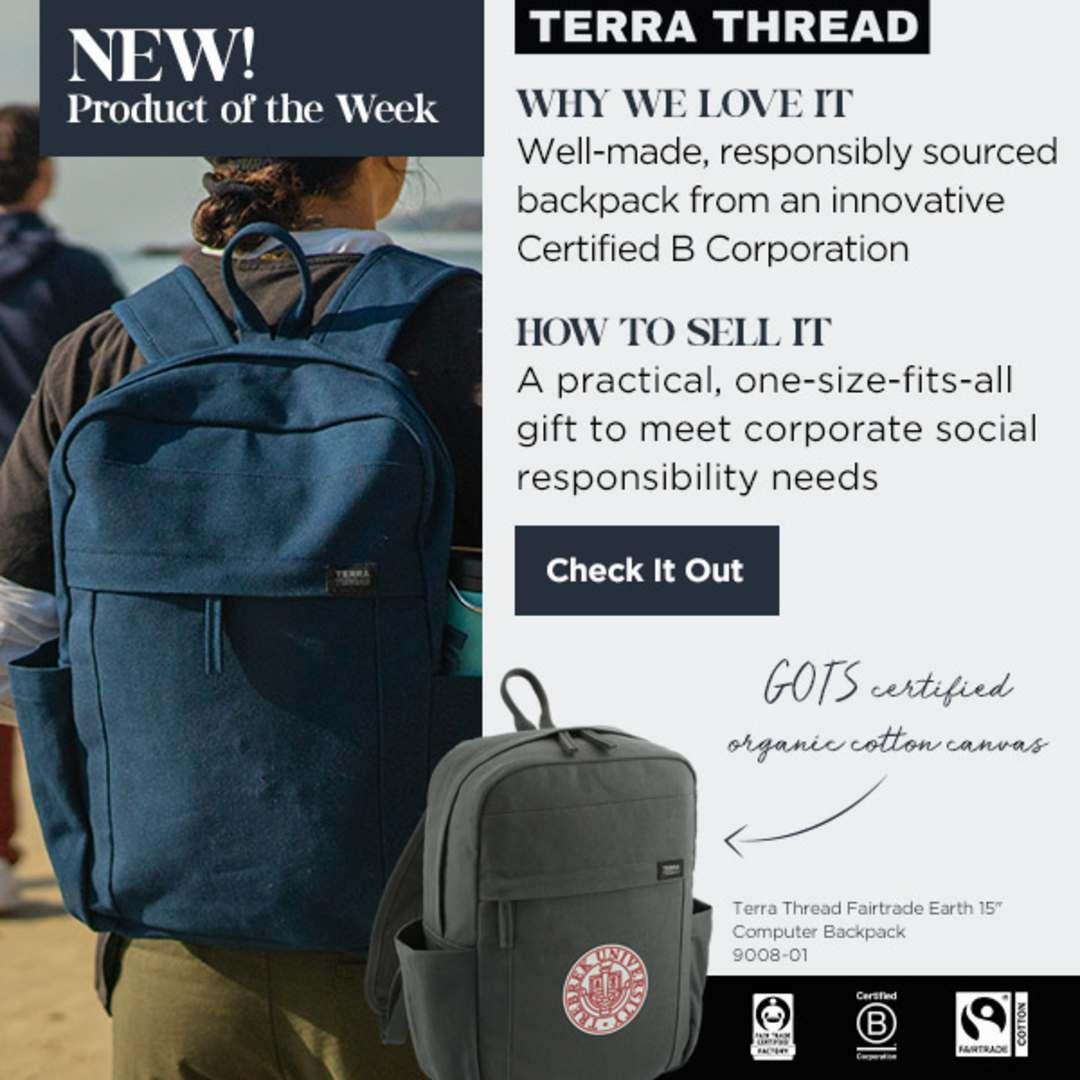 Terra thread fairtrade earth 15 computer backpck Dark Gray miniatura 3
