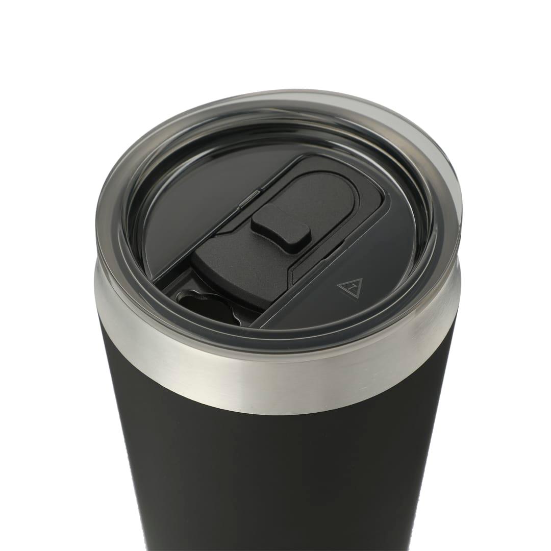 Faye 20oz vacuum tumbler w/ ss straw Black front