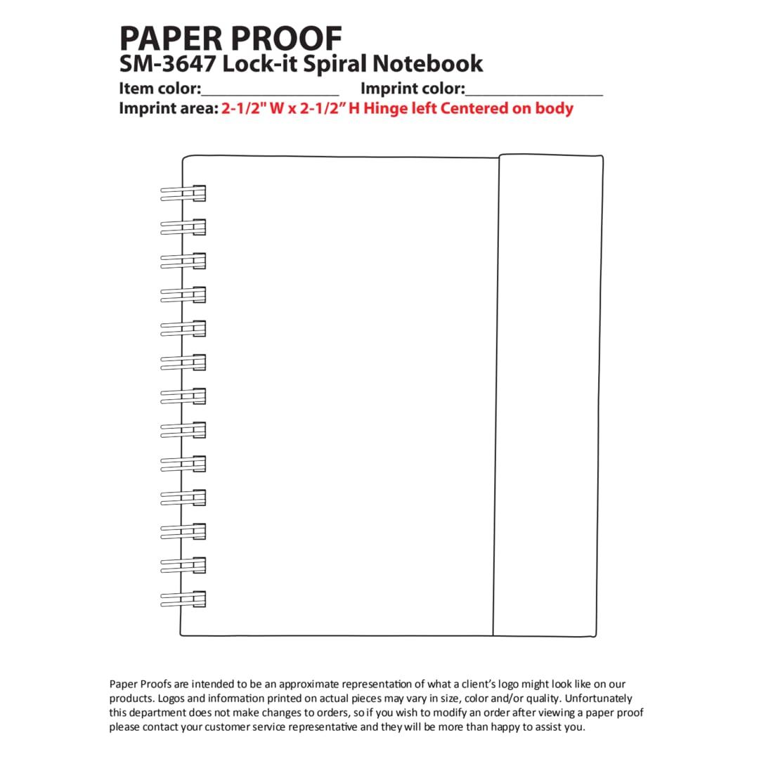 Fsc® recycled 6.5 x 7 lock-it spiral notebook Black front