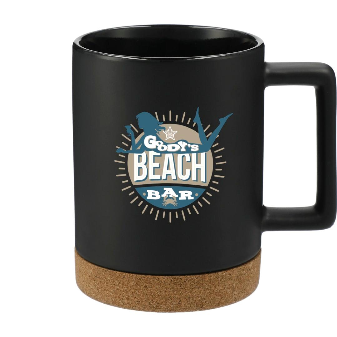Bates 15oz ceramic mug w/ cork base Black miniatura 5