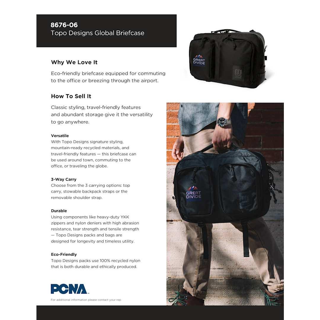 Topo recycled global briefcase Black miniatura 26