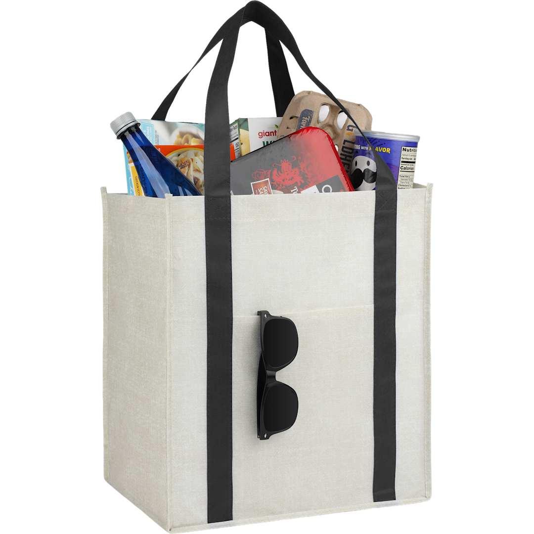 Neptune recycled non-woven grocery tote Black miniatura 7