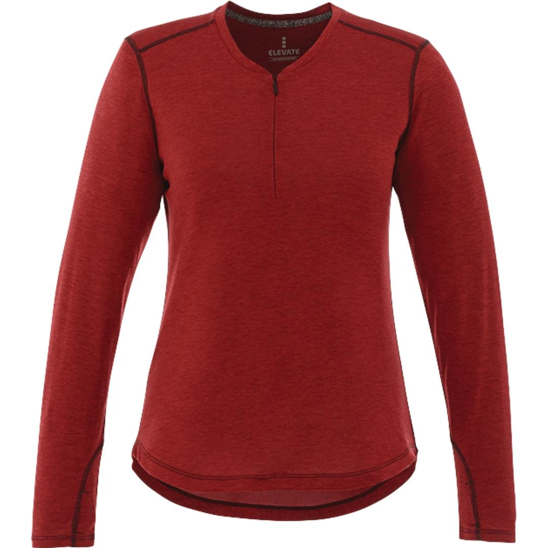 Womens quadra long sleeve top Red miniatura 3