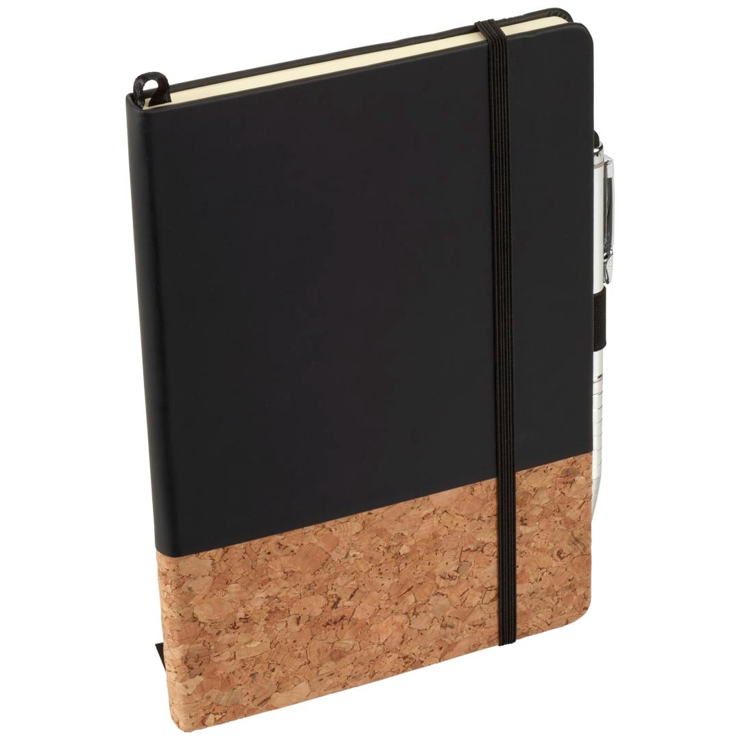 Fsc® mix 5.5 x 8.5 lucca cork hard bound journal Black front