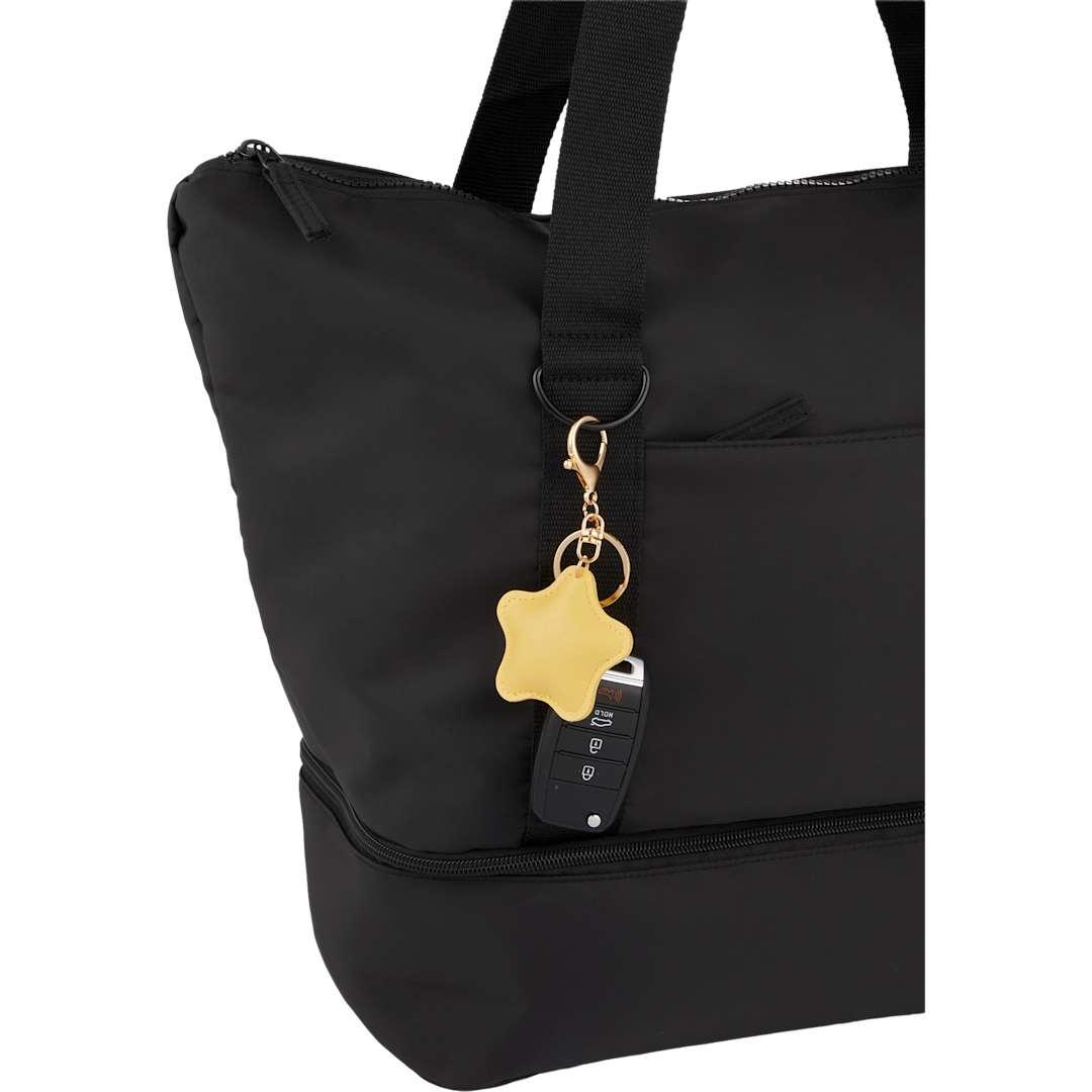 Star leather keychain Black miniatura 16
