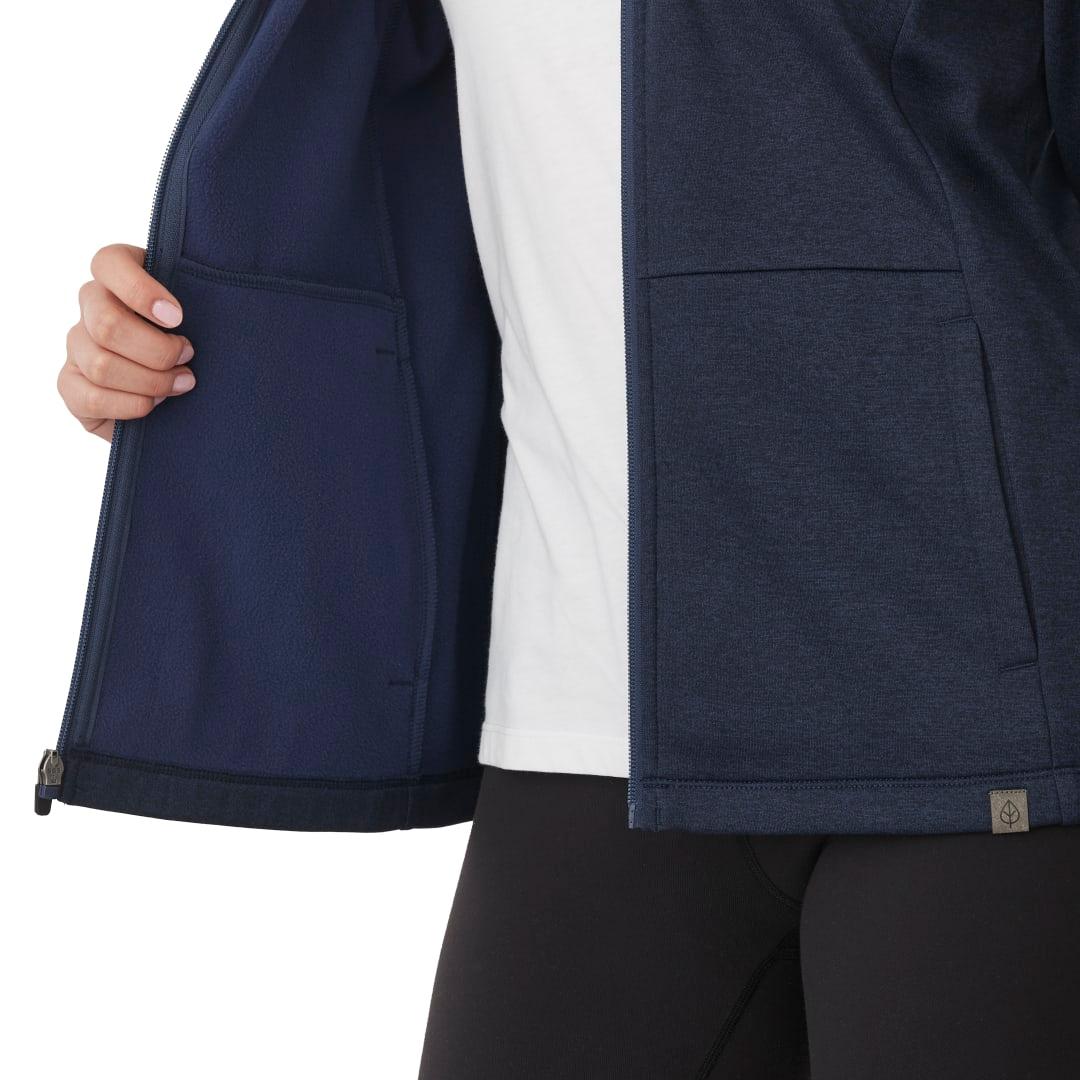 Merritt eco knit full zip - womens Navy Blue front