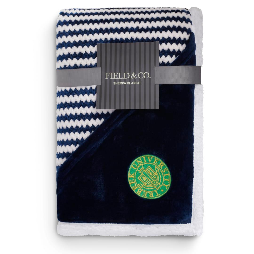Field & co.® chevron striped sherpa blanket Navy Blue miniatura 24