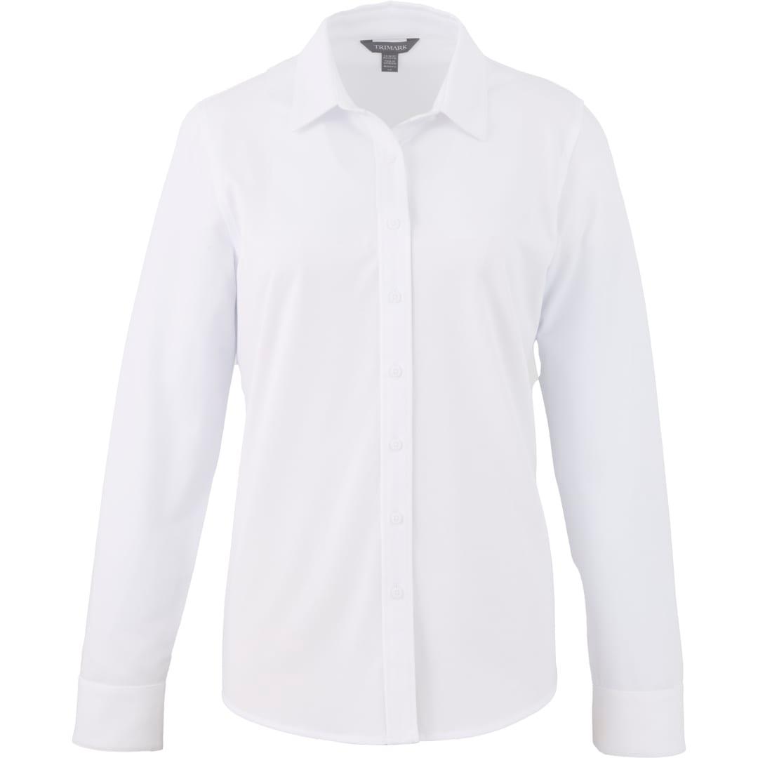 Tatra eco long sleeve knit button up shirt-womens White miniatura 3