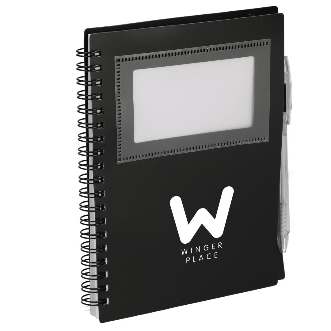 Fsc® recycled 5 x 7 star spiral notebook with pe Black miniatura 14