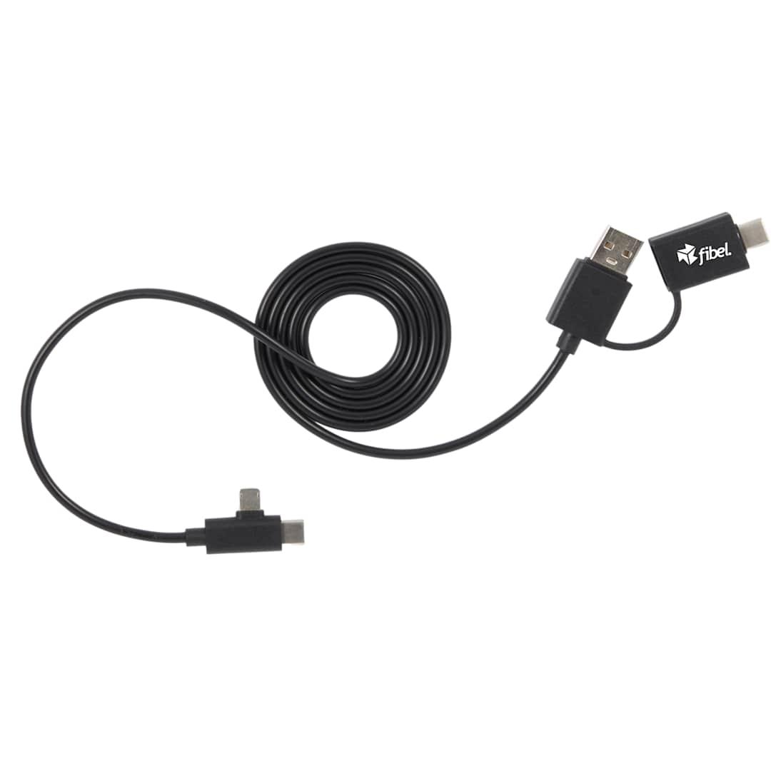 5-In-1 recycled long charging cable Black miniatura 7